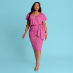 Plus Size Joy & Ash Wrap Dress - Orchid Purple