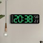 Large Digital Wall Clock Temperature And Humidity Week Display Brightness Adjustable Electronic LED Table Alarm Clock 12/24H