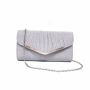 Women's Fashion Evening Handbag - Sparkly Pleated-silver Purse