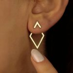 Geometric Open Frame Design Stud Earrings Vintage Luxury Style Daily & Vacation Wear Copper Ear Needle Nickel Free Plating No Mo