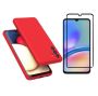 Silicone Phone Case & Screen Protector Combo Compatible With Samsung Galaxy A05S - Red