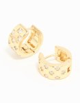 Goldair Gold Plated Cubic Zirconia Flower Hoop Earrings
