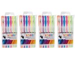 - Bulk Pack Of 4 Novelty Neon Gel Pens -assorted Colours 24 Pcs