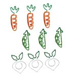 Sosoport 9PCS Cute Carrot And Pea Cartoon Paper Clips Set Small Metal Paper Clips For Office Supplies Creative Document For Scho