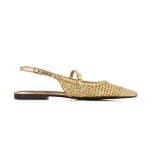 Braided Slingback Pointed Toe Flats -gold
