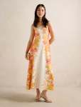 Livvy Strappy Linen Midi Dress - 20 Mercia Floral