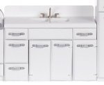 Melody Jane Dolls Houses House Furniture White Wood 1950'S Kitchen Unit Double Sink & Mixer Tap