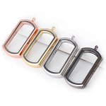 JAYP Paialco Magnetic Rectangle Box Floating Locket Pendant Necklace - Black