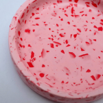 Eco-resin Round Terrazzo Trinket Tray - Pink & Red