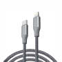 Syntech Romoss Cbl Typec To Lightning 1M 20W Fast Charge Nylon Braided+led Light Gry