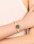 Goldair Gold Plated Black Watch Face Centre Bangle