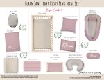 Cot Duvet Bedding Plain Jane Light Dusty Pink Beige Set