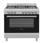 ELBA 90CM 4 Burner Gas Stove With 2 Electric Solid Plates And Electric Oven Stainless Steel