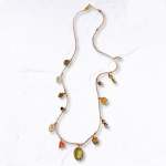 Multi Charm Woven String Necklace - Blush Free