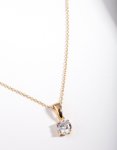 Goldair Gold Plated Sterling Silver 1 Carat Cubic Zirconia Necklace