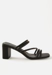 Cotton On Eden Strappy Block Heel Mule - Black Smooth