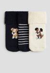 3 Pack Terry Socks - Black Dogs