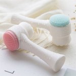 Hypoallergenic Dual-sided Facial Cleansing Brush - Soft Bristle & Silicone Manual Face Scrubber For Deep Pore Cleaning Exfoliati