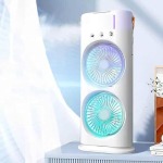 USB Rechargeable Double Ended Spray Fan - White