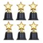 Toy MINI Plastic Gold Star Trophy Award Classroom Prize 9CM - 6 Piece