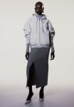 Oversized Printed Zip-through Hoodie - Grey