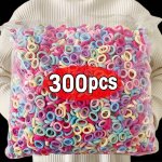 100 300PCS Children's Elastic Hair Rope Girls Scrunchies Hair Accessories Sets Ideal Choice For Gifts