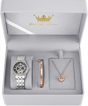 Women's Starry Sky Watch Set - Silver & Black