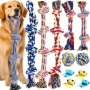 4-PACK Cotton Blend Dog Rope Toys - Durable Knot Chew Toy Set For All Breeds Interactive Teeth Cleaning & Play Tough Tug Of War