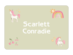 Ice Cream Tub School Label : Strawberry Mint Unicorn Mint