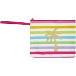 Clicks Colourful Bikini Bag With Gold Palm Tree
