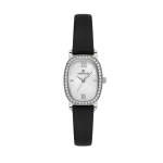 Ladies Black Leather Mop Dial Watch