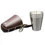 Stainless Steel Shot Glasses Shot Cups With Pu Leather Sleeve - 4 Piece