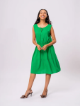 Bright Green Sleeveless Tiered Dress - XXL Green