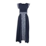 Blue A-line Dress & Doek