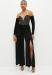 Sissy Boy Jumpsuit With Long Sleeves And A V-wire - Black