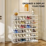 1PC Shoe Storage Box Clear Plastic Foldable Sneaker Box Acrylic Shoe Display Case Sneaker Storage Rack Fits Up To Size 15 Multi-