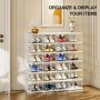 1PC Shoe Storage Box Clear Plastic Foldable Sneaker Box Acrylic Shoe Display Case Sneaker Storage Rack Fits Up To Size 15 Multi-layers Shoe Cabinet