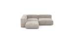 Three Module Corner Sofa - Cord Velours - Platinum - 241CM X 199CM