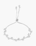 Silver Plated Cubic Zirconias Marquise Vine Toggle Bracelet