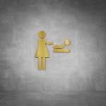Baby Changing Sign D04 - Brushed Brass