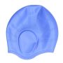 Silicone Swim Cap With Ear Protection Blue