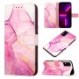 For Zte Blade A31 PT003 Marble Pattern Flip Leather Phone Case LS001