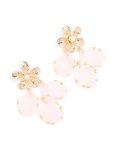 Goldair Gold Pink Flower Petal Drop Earrings