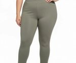 Ladies Plain Ponti Leggings Olive - 60 Olive