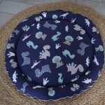 Playmat Dinosaur Baby Dino Footprints Navy Background