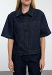 Dark Blue Short Sleeve Denim Shirt