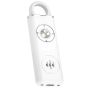 Self Defence Key Ring With LED Torch Strobe Light & 130DB Siren - White