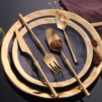 Elegant Golden Stainless Steel Dinnerware Set - Western Style Cutlery With Forks Knives Spoons For Home And Restaurant Use Chris