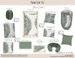 Cot Duvet Bedding Palm Leaf Set Neutral