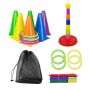 Carnival Games Set Plastic Colorful Cones Ring Toss Combo Set